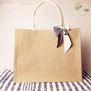 Sac de courses en jute naturel écologique imprimé sur mesure avec poignée en coton, pliable et grande capacité pour les courses au supermarché et les voyages - Product Image 3