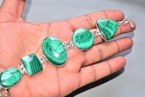 Premium Grade Malachite Bracelet Silver Plated Malachite Bracelets Jewelry - Product Image 3