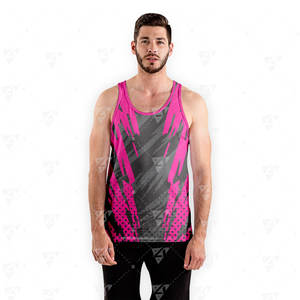 Débardeurs de sport sans manches pour hommes, personnalisés en usine, col rond, légers, respirants, séchage rapide, 100 % polyester, coupe sans couture - Product Image 3