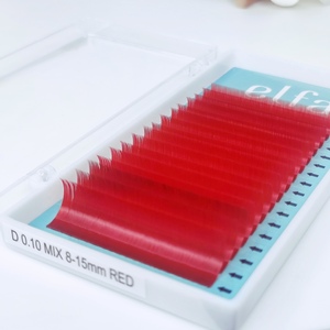 Extensions de cils de volume russe faites à la main 0.07mm mat corée PBT fibre naturelle longue et épaisse faux cils ELFA marque Vietnam - Product Image 3