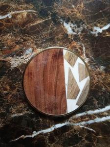 Round Wood Resin Luxury Design Print <b>Coaster</b> <b>Drink</b> Mat Eco-Friendly Handmade Table Pad <b>for</b> Home Bar Cafe Restaurants - Product Image 3