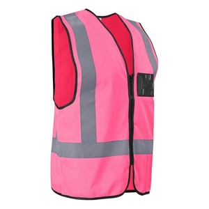 Gilet de travail réfléchissant en polyester haute visibilité pour homme, personnalisé avec impression sérigraphique - Product Image 2