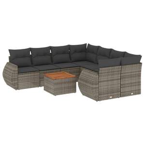 Conjunto de Sofás Modulares Grandes de Ratán PE Gris para Jardín, Colección Premium de Muebles Modulares para Exteriores - Product Image 2