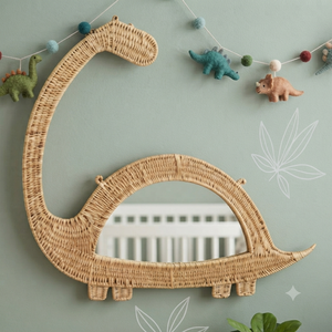 Dreamy Design Dino Rattan Display Wall <b>Hanging</b> <b>Mirror</b> Wall Organizer Vietnam Manufacturer - Product Image 1