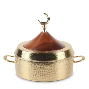 Cacerola de Cobre Martillado Artesanal, Recipientes para Calentar Comida de Primera Calidad, Olla para Servir Tradicional Hecha a Mano con Tapa de Cúpula y Asas de Latón - Product Image 6
