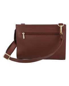 กระเป๋าสะพายข้างหนังแท้สีน้ำตาลสำหรับผู้หญิง ดีไซน์ทันสมัย คุณภาพสูง สายสะพายแบบซิป  กระเป๋าถือแฟชั่นลำลอง รับผลิตแบบ OEM พร้อมสกรีนโลโก้ - Product Image 2