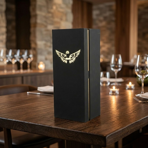 Emballage recyclable de boîte de bouteille rigide de Kraft brun pour des bouteilles de vin/jus éponge de gaufrage élégante mate écologique de stratification - Product Image 3