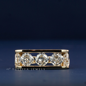 Bague de luxe en or 14 carats avec diamant de laboratoire pour homme, alliance élégante et minimaliste avec pierres taille brillant pour le quotidien - Product Image 2