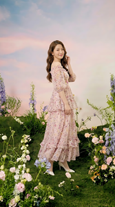 Vestido de Mujer Transpirable con Estampado Floral y Volantes en Capas, Vestido Mixi Elegante de Punto con Cintura Natural, Ecológico, para Fiestas de Verano, Precio de Fábrica - Product Image 2