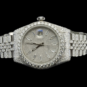 Reloj de Diseño Excepcional con Función de Fecha Automática, Estilo Hip Hop, Diamante Moissanite, Movimiento de Cuarzo, Acero Inoxidable, Joyería Fina - Product Image 2