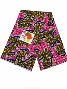 Tissu africain imprimé Ankara orange et bleu, motif traditionnel, textile pour robes féminines, couture et vêtements - Product Image 6