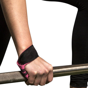 Sangles de levage en coton robustes à rayures, réglables, avec prise en main améliorée et support de poignet rembourré pour les soulevés de terre et l'entraînement avec des poids lourds en salle de sport - Product Image 2