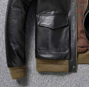 Chaqueta de Cuero para Motocicleta de Alta Calidad para Hombre, Cuello Alto, Estilo Urbano, Moda de Invierno para Exteriores, Talla Grande, Chaqueta de Cuero Vacuno - Product Image 6