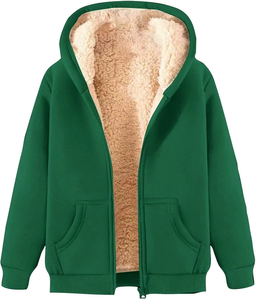 Sweat à capuche oversize zippé pour femme, doublé polaire, chaud, avec poches, style Y2K, pour l'hiver - Product Image 5