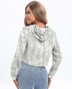 Sudadera Corta para Mujer, Color Sólido, Estilo Casual con Capucha, para Marcas de Boutique (OEM) - Product Image 2