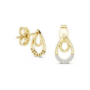 Boucles d'oreilles clous en or blanc 14 carats avec diamants de laboratoire ronds pour femmes |   Vêtements de fiançailles |   Nouveau diamant cultivé - Product Image 5