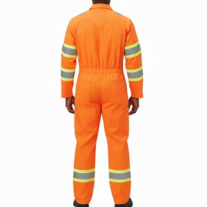 Custom Cotton Industrial Reflective Safety Twill <b>Overall</b> Worker Work Workwear Flame Retardant Coveralls - Product Image 4