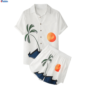 Colección de Verano, Traje de Playa Personalizado para Hombre, Camisa de Manga Corta con Botones, Cómoda y Transpirable, Conjunto de Verano para Hombre - Product Image 1