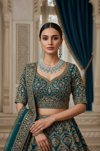 Vintage Alloy Gold Plated Middle East Dubai Flower Bride Jewelry Set with Spiral Pattern <b>Tassel</b> <b>Earrings</b> and Necklace for Women - Product Image 2