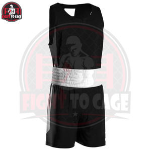 Ensemble de combat en satin extensible pour homme, mélange polyester/spandex de qualité supérieure, couleur personnalisée, débardeur et short de boxeur - Product Image 4