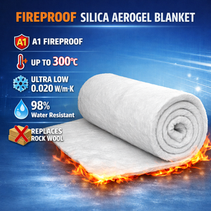 Manta Ignífuga de Aerogel de Sílice para Revestimiento de Paneles de Yeso, Aislamiento de Paredes, Barrera Térmica de Alta Temperatura y Mejora de Edificios - Product Image 1