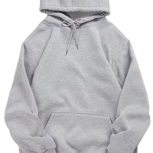 Sweat à capuche polaire pour homme, motif uni avec logo frontal, tissu respirant, coupe classique, anti-plis, coupe-vent - Product Image 1