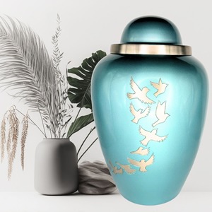 High Quality Premium White <b>Urn</b> for Ashes with Engraved Design 200 Cubic Inch Capacity American Style - Product Image 2