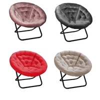 Fauteuil inclinable rose rond simple Sac à haricots pliable facile à utiliser pour se détendre dans les canapés de la chambre à coucher ou de l'hôtel