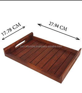 Bandeja Rectangular para Servir con Asa Personalizada, Bandeja de Madera Maciza de Alta Calidad para Restaurantes y Hoteles - Product Image 2