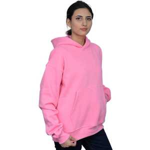 Sudaderas con Capucha y Sudaderas de Felpa de Algodón Teñido Liso de Primera Calidad, Color Rosa Salmón, Estilo Urbano - Product Image 6