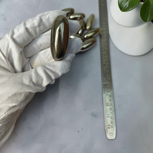 Pyrite Premium Shiva Lingam Faite à la Main, Cristal de Guérison Ovale Feng Shui pour l'Attraction de la Richesse, la Méditation et les Cadeaux d'Affaires - Product Image 2