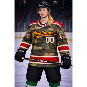 Maillot de hockey sur glace personnalisé OEM, réversible, brodé, en sergé vintage, pour jeunes et hommes, double face, sublimé, pour équipe - Product Image 4