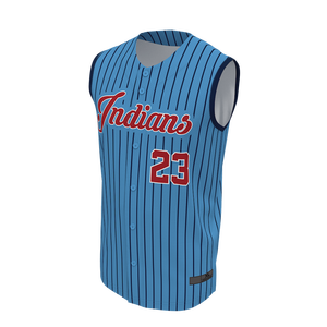 Maillot de baseball sans manches à boutons, personnalisable par sublimation, pour équipe, marque privée, fabricant de vêtements de sport OEM ODM - Product Image 4