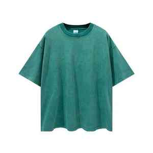 T-shirt décontracté pour homme, coupe classique, couleur unie, manches courtes, col rond, logo sur le devant, respirant, vert sarcelle - Product Image 1