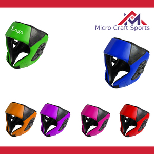 Protège-tête de boxe professionnel, protection faciale de boxe en PU et cuir, équipement de boxe de qualité, fabricant Sialkot, Pakistan - Product Image 2