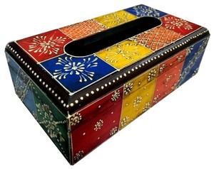 Estuche para pañuelos Royal Classic pintado a mano en India - Product Image 2