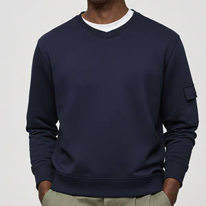 Pull-over unisexe de haute qualité pour l'hiver, couleur unie, streetwear, logo brodé personnalisé, imprimé, 100% coton, poids lourd - Product Image 6