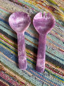 Epoxy resin serving spoon bulk order Resin kitchen spoon for salad and <b>pasta</b> eco friendly food safe - Product Image 3