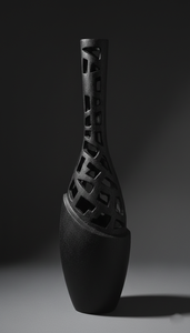 Vase à fleurs moderne en aluminium moulé, fait main, motif treillis creux, pot créatif en maille noire mate, vase haut abstrait, décoration de luxe pour la maison et le bureau - Product Image 2