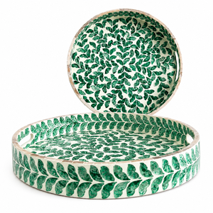 Plateau de service de luxe en nacre, fait main, mosaïque étoilée, incrustation de coquillages, plateau décoratif pour table basse - Product Image 6