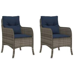 Ensemble de 2 chaises de jardin gris et bleu marine - Product Image 2