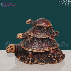 Escultura de Resina de Tortugas Apiladas, Figura de Feng Shui, Decoración Animal Hecha a Mano para Mesa de Sala de Estar - Product Image 3