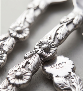 Uniquely Designed Floral Salad Server Antique Silver With Floral Embossed Handle for <b>Gift</b> <b>Hamper</b> Housewarming Restaurant - Product Image 2