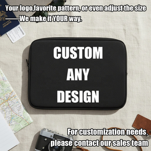 Custom Design <b>Laptop</b> Sleeve Neoprene Zipper Closure Protective <b>Case</b> for <b>Laptops</b> Simple Style Black Color - Product Image 3
