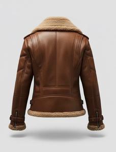 เสื้อโค้ทหนัง PU แบบยูนิเซ็กซ์ทรงสั้น รุ่น High Spring  ตกแต่งด้วยขนแกะเทียมหนานุ่ม  คอปกขนแกะเทียม  แฟชั่นสตรีทแวร์  กันน้ำได้ - Product Image 5