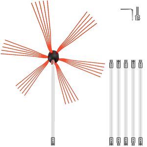 Kit Telescopico per Pulizia Camini da 20 Piedi con 6 Aste Flessibili in Nylon, Strumento Rotante per Pulizia Camini con Trapano, Kit Spazzole per Camini - Product Image 3