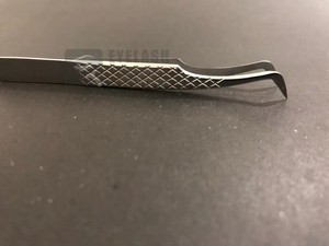 Pince à épiler de haute qualité pour extensions de cils volume russe en L, marque privée personnalisée, en acier inoxydable à faible tension - Product Image 3
