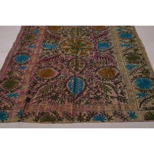 Handmade Eco-Friendly Washable All-Season Boho Kantha Suzani <b>Quilt</b> Vintage Cotton Floral Embroidery Indian Bedspread <b>Throw</b> - Product Image 5