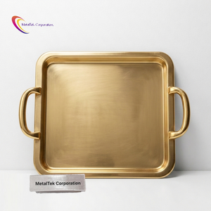 Stainless Steel 304 Food Grade Gold Plated Rectangular Serving <b>Tray</b> <b>Large</b> Decorative Metal Platter Wedding Tableware Gift <b>Trays</b> - Product Image 1