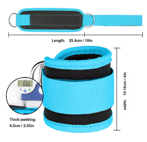 Sangle de cheville professionnelle réglable avec anneau en D et fermeture auto-agrippante en nylon pour entraînement musculaire des jambes unisexe et sports complets - Product Image 4
